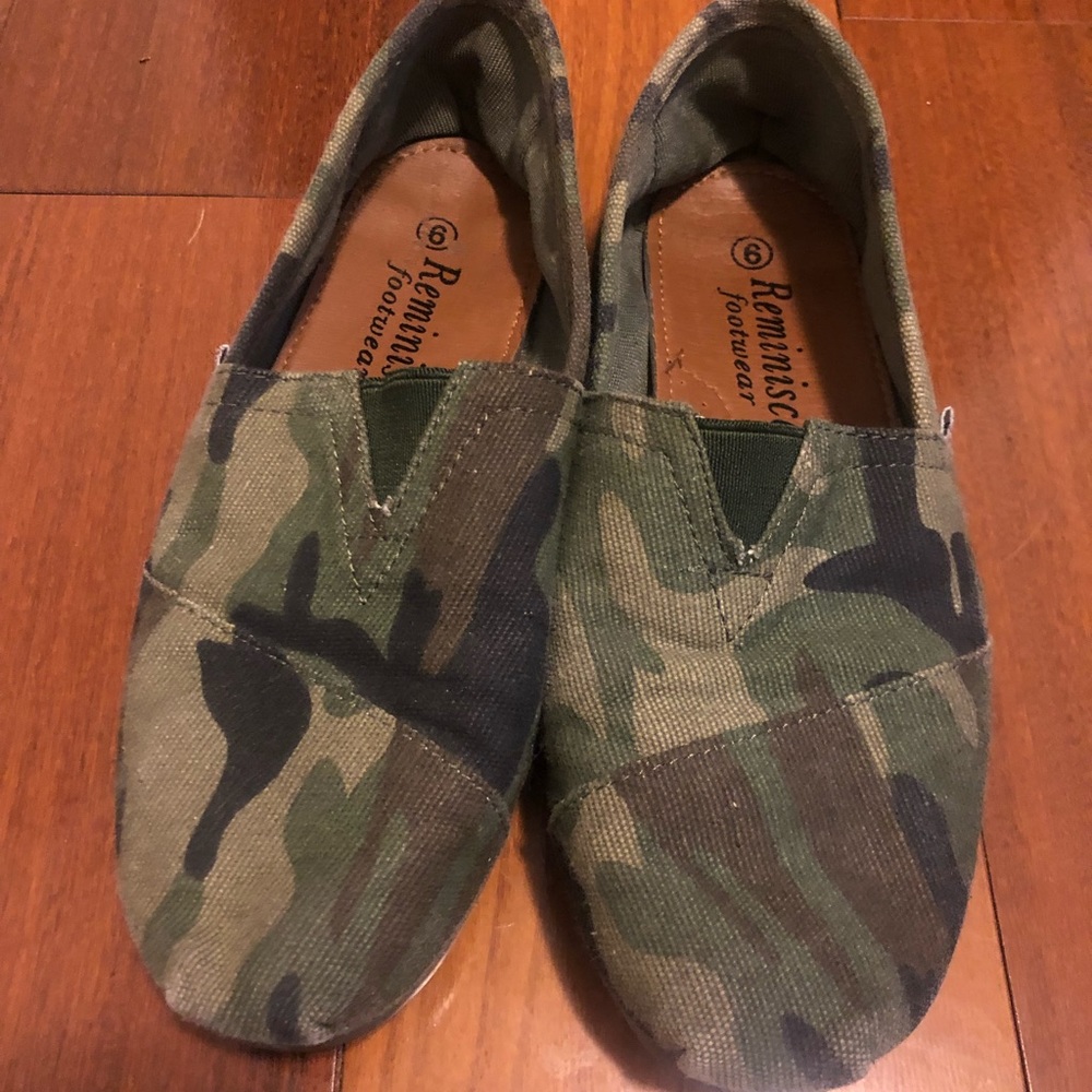Camo Printed Slip On Shoes - Size 6